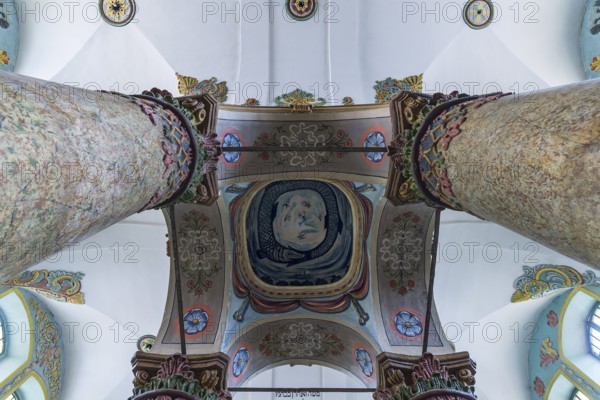 Central Bima of the synagogue in Lancut former Landshut, Poland