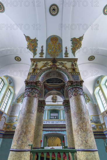 Central Bima of the synagogue in Lancut former Landshut, Poland