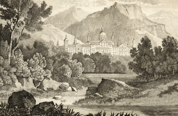San Lorenzo de El Escorial monastery and palace complex, Madrid, Spain, Sierra de Guadarrama, 16th