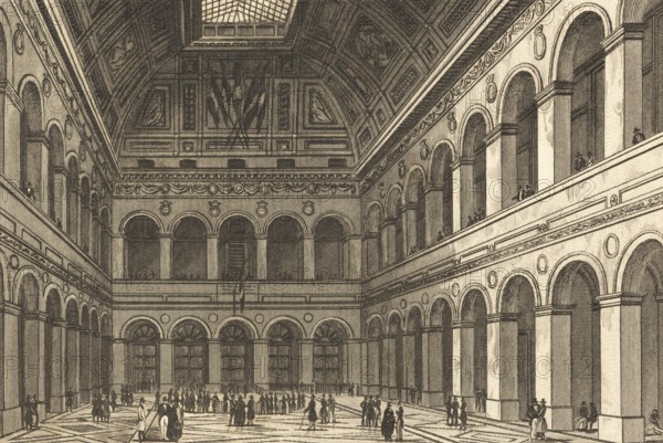 Bourse de Paris, Palais Brongniart, stock exchange of the Paris Stock Exchange, France, bow, flags,