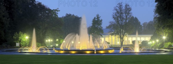 Spa garden illuminates panorama of Bad Oeynhausen Germany