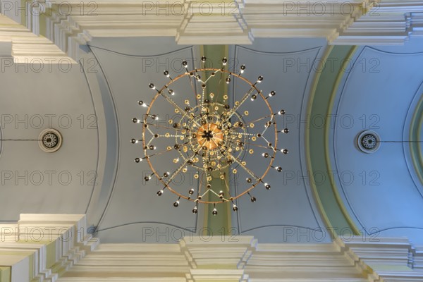 Vault with candlestick of the central church of Lutheran Christ-Baptists, Church of St. Ursula,