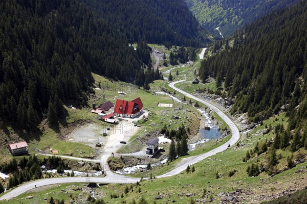 Landscape on the Transfogarasan Highway, Transfagarasan, connects the Arges Valley in Great