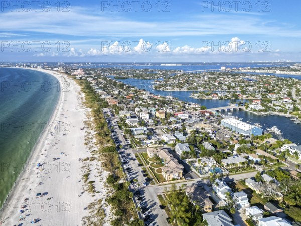 St. Pete Beach near Saint Petersburg Florida beach and sea from above Aerial view in St Pete Beach,