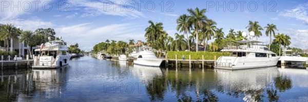 Fort Lauderdale Florida panoramic yachts and villas luxury wealth on Las Olas Blvd in Fort