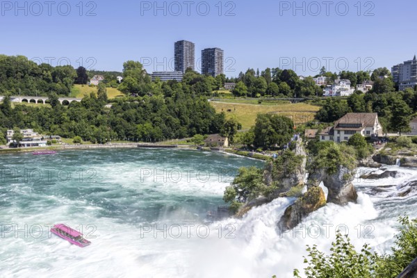 Rhine Falls near Schaffhausen Waterfall on the Rhine River in Neuhausen, Switzerland