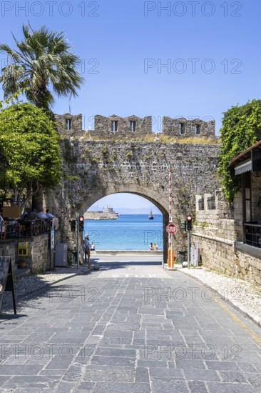 Panayia Blessed Virgin Mary Gate from the Middle Ages in the old town of the island of Rhodes,