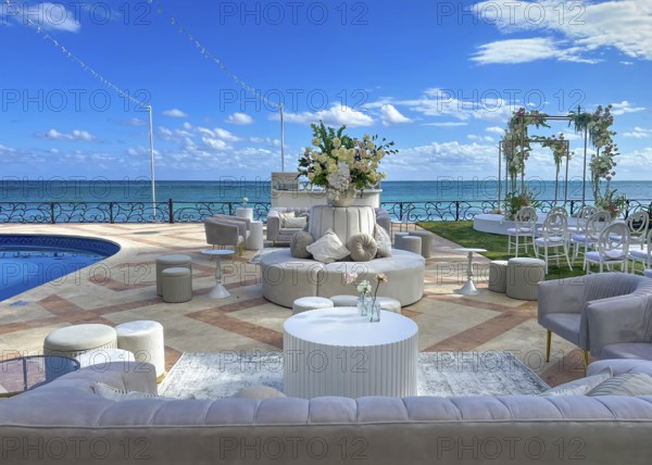 Luxury veranda in Cancun Zona Hotelera and Riviera Maya with scenic beaches, leisure activities,