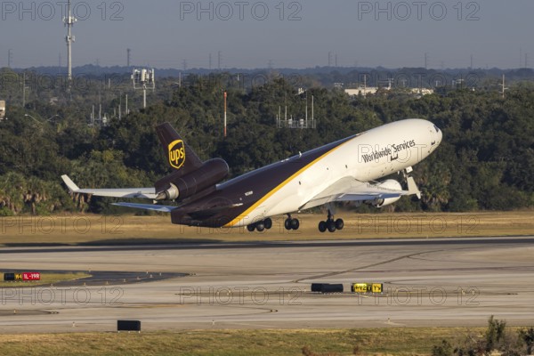 A McDonnell Douglas MD-11F UPS United Parcel Service aircraft with license plate N258UP at Tampa