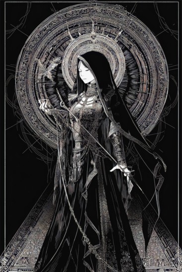 Modern representation of tarot card The High Priestess symbolizing desirability, mystery,