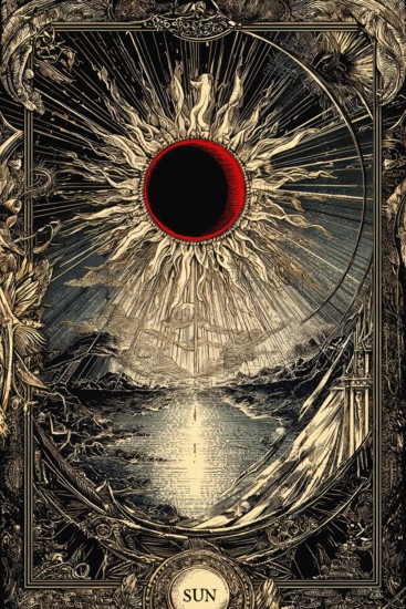 Modern representation of tarot card The Sun symbolizing success, freedom, Joy, optimism,
