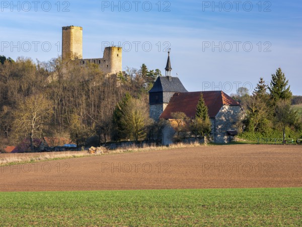 Ruins of Ehrenstein Castle and Village Church, Stadtilm, Thuringia, Germany
