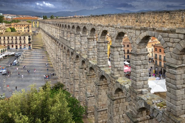 First century AD Roman Aqueduct of Segovia, Acueducto de Segovia, Castile and León, Castilla y