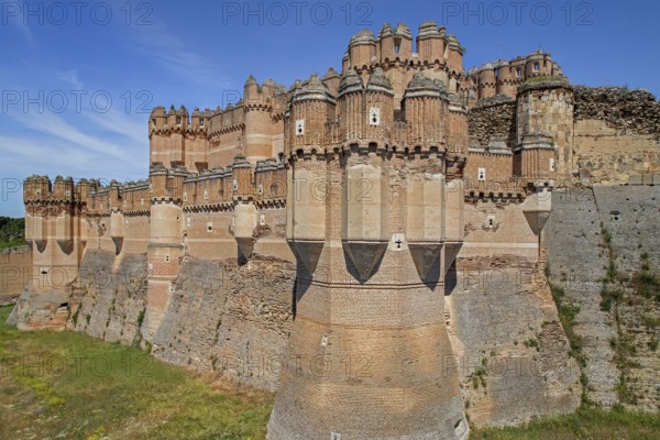 Castle of Coca, 15th century Spanish Mudejar brickwork with Moorish Muslim design, province of