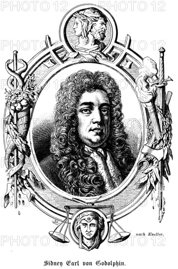 Sidney First Earl of Godolphin (1645 - 1712), Earl, portrait, Member of Parliament,