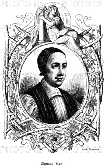 Thomas Ken (1637 - 1711) Kingdom of England, portrait, clergyman, bishop of the Seven Bishops