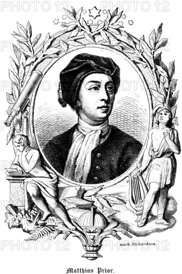 Matthew Prior (1664 -1721) Kingdom of England, portrait, diplomat, Secretary of State for Ireland,