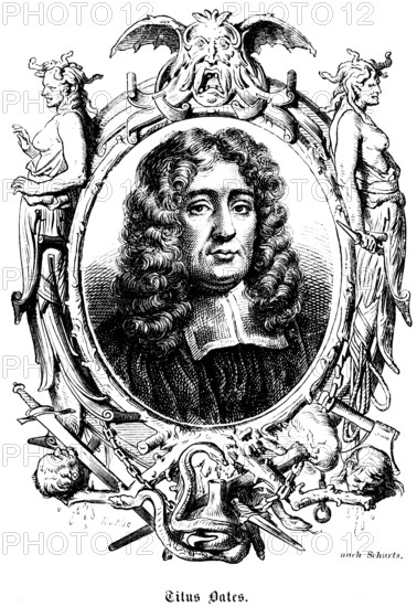 Titus Oates (1649 - 1705) Catholic priest, Kingdom of England, portrait conspiracy against King