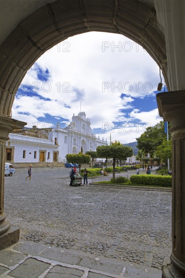 Cathedral of Antigua Guatemala at Plaza Central, Catedral de San José, Old Town, Antigua,