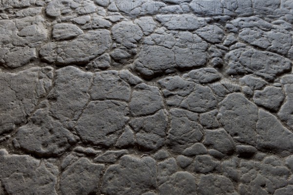 Stamped floor, detail, reconstructed courtyard with nine houses built by a large farmer from the