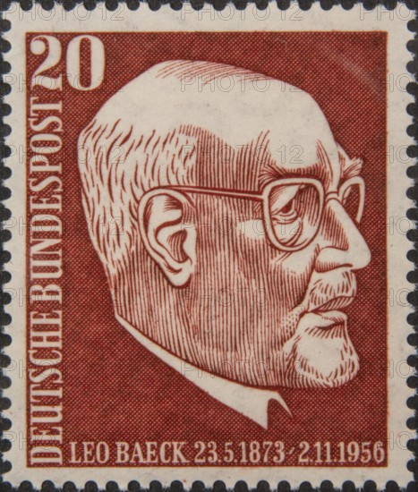 Leo Baeck (1873-1956) a German Jewish rabbi and religious studies writer. Portrait on German