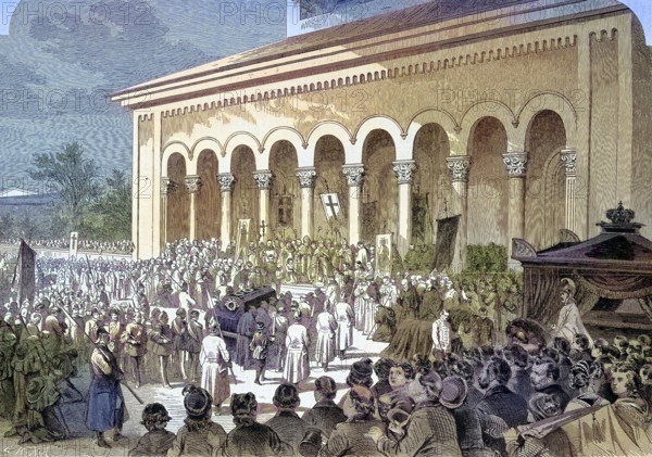 The funeral of King Ludwig in Munich, Bavaria, Germany, Ludwig I, 1786 - 1868, was King of