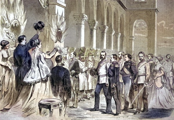 Emperor Franz Joseph I of Austria arriving for his visit to the World Fair, World Fair, World