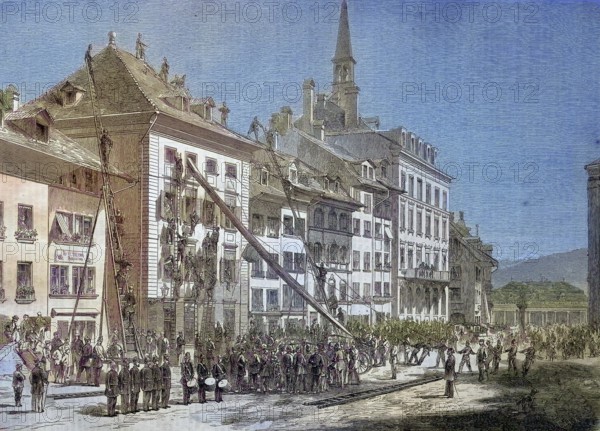 The fire brigade of the city of Bern in Switzerland during an exercise/The Fire Brigade in the City