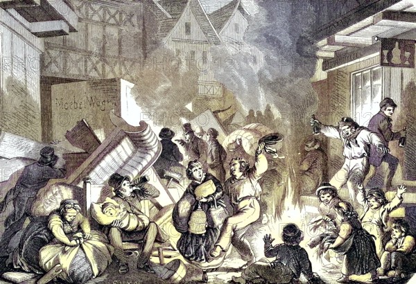 The street fires in Hamburg on May 1, Germany, celebration/The street fires in Hamburg on 1 May,