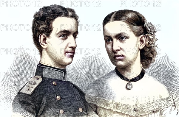 George I of Greece and his woman, Grand Duchess Olga Konstantinovna of Russia/George I of Greece