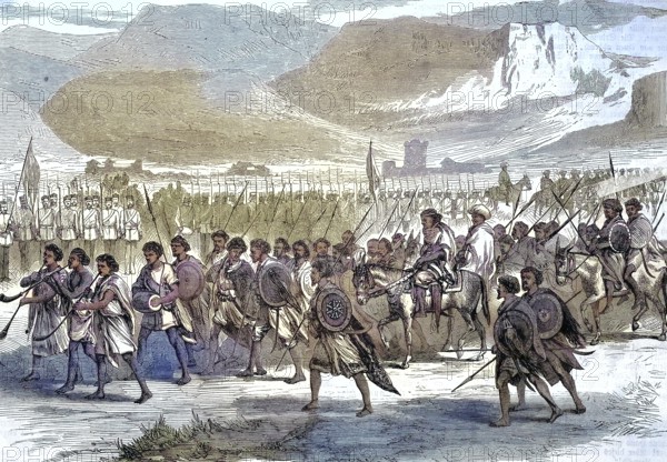 Abyssinian expedition of 1868, arrival of Kassa von Tirge in the English soldier camp/Abyssinian