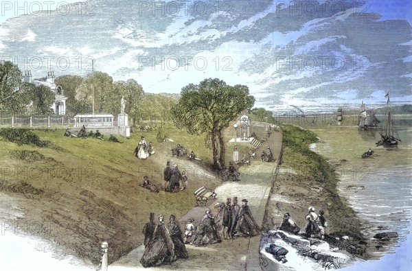 View of the coast of Cowes, an English port town and civil community on the Isle of Wight,
