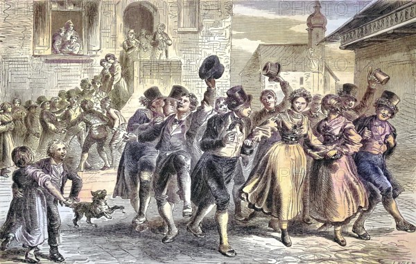 Courtship, old custom of courtship, engagement and marriage, relationship/catching a bride, old