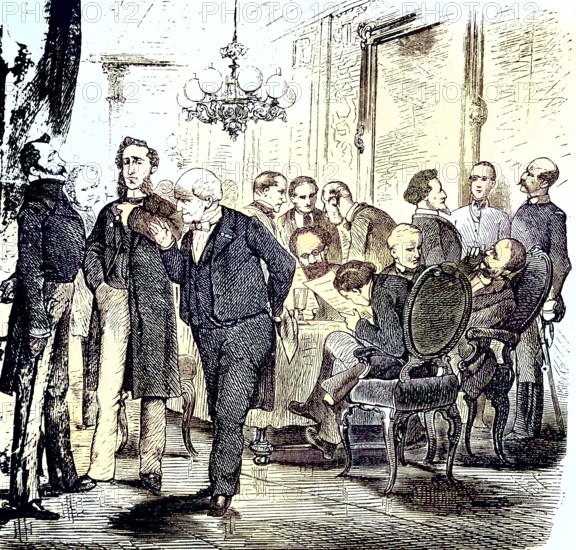 Politicians in the casino, men/Politicians in the casino, men, historical, digitally restored