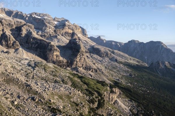 Mountain peaks of the Brenta Mountains at sunset, Brenta, Brenta-Adamello Natural Park, Trentino,