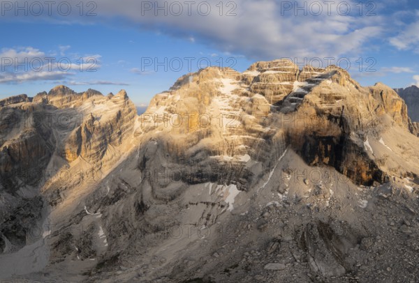 Aerial view, Impressive mountain peaks of the Brenta Mountains, Brenta, Parco Naturale