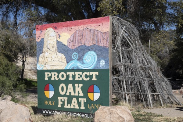 Superior, Arizona - Members of the San Carlos Apache tribe oppose Resolution Copper's planned
