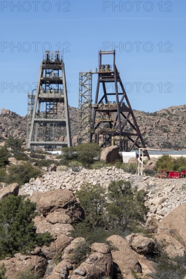 Superior, Arizona - Headframes on the site of Resolution Copper's proposed underground copper mine.