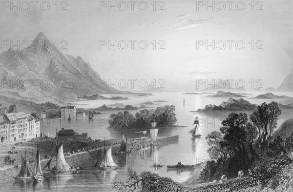 Clew Bay with Westport Harbour, Clew Bay, County Mayo, West Coast, Ireland, quiet atmosphere, bay,