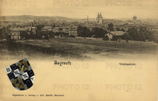 Historical postcard around 1910, Bayreuth, Upper Franconia, Bavaria, Germany, digital reproduction