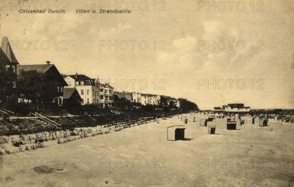 Historical postcard around 1900, Baltic resort Bansin, district of the municipality of Baltic