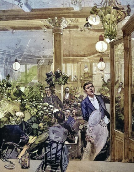 The assassination attempt at Cafe Terminus, a popular café in the late 19th century near Gare
