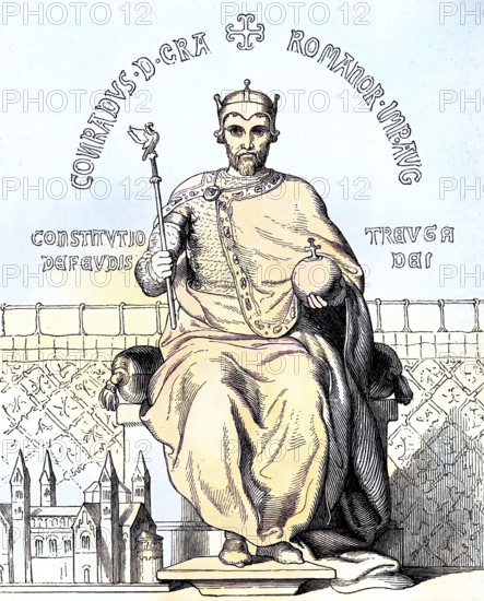Conrad II (born around 990, died 4 June 1039) was Roman-German Emperor from 1027 to 1039, from 1024