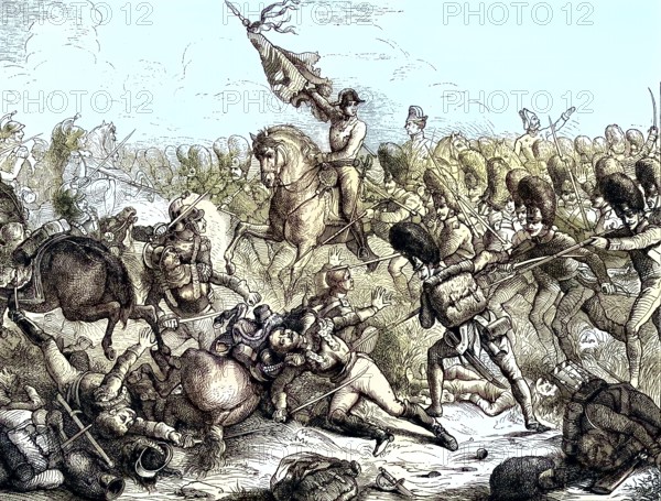 Historical illustration of Battle of Aspern-Essling, 1809, here with Archduke Charles of Austria,