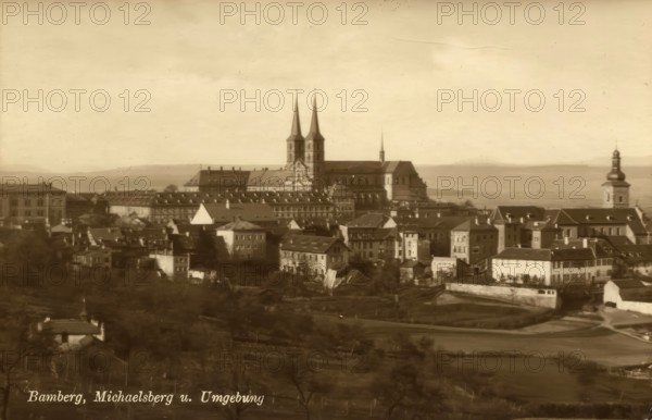 Historical postcard around 1900, Bamberg, Michaelsberg, Upper Franconia, Bavaria, Germany, digital