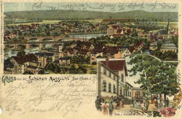 Historical picture postcard around 1910, Bad Kösen, district of the town of Naumburg (Saale) in the