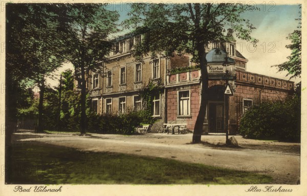 Historical postcard around 1910, Bad Wilsnack, spa hotel, country town and a historic pilgrimage