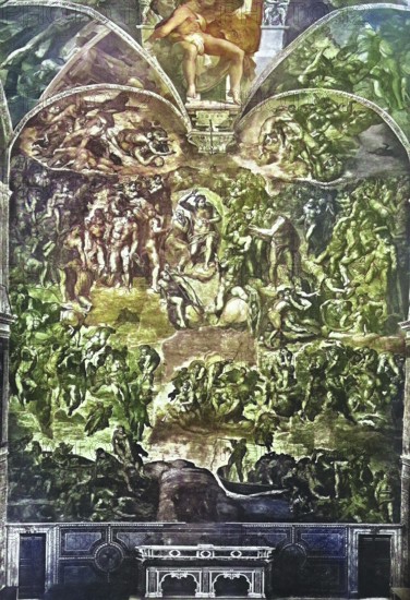 Historisches Foto (ca 1880) des Jüngsten Gerichts, das jüngste Gericht, oder des Tages des Herrn in