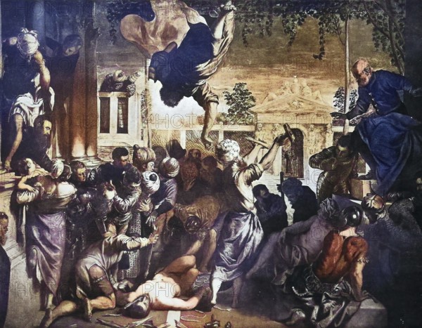 Historisches Foto (ca 1880) von Das Wunder des Sklaven, Das Wunder von St. Markus, ein Gemälde des