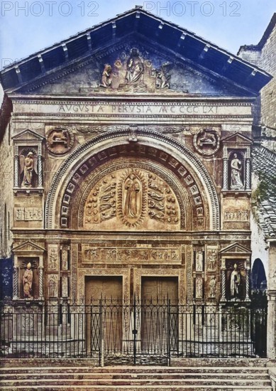 Historisches Foto (ca 1880) der Kirche San Bernardino, Perugia, Umbrien, Italien / Historical photo
